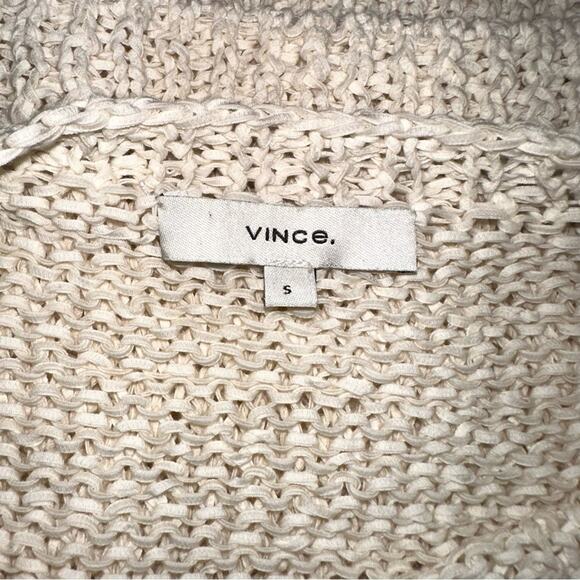 Vince Textured Cable Crewneck Cream Sweater SMALL - Picture 5 of 9